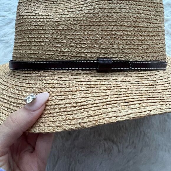 Vintage 90s Raffia Straw Hat Western Ranch Women’s - Picture 3 of 8